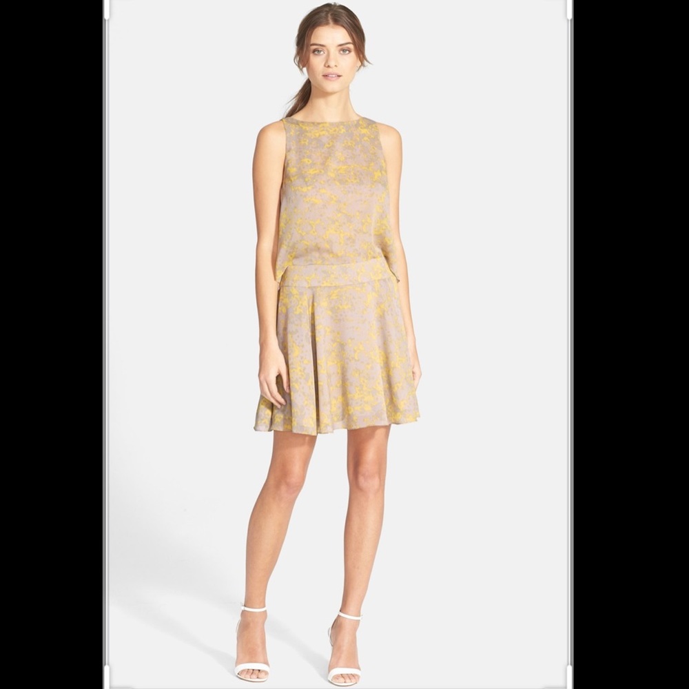 Halston Heritage Split Back Lemon Ring Drops Dress - image 2